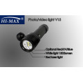 HI-MAX V15 mit 2pcs Cree U2 110-Grad-Strahlwinkel weißes Licht und 2pcs Cree N4 rote / blaue Licht Tauchen-Video-Laser-Taschenlampe